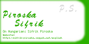 piroska sifrik business card